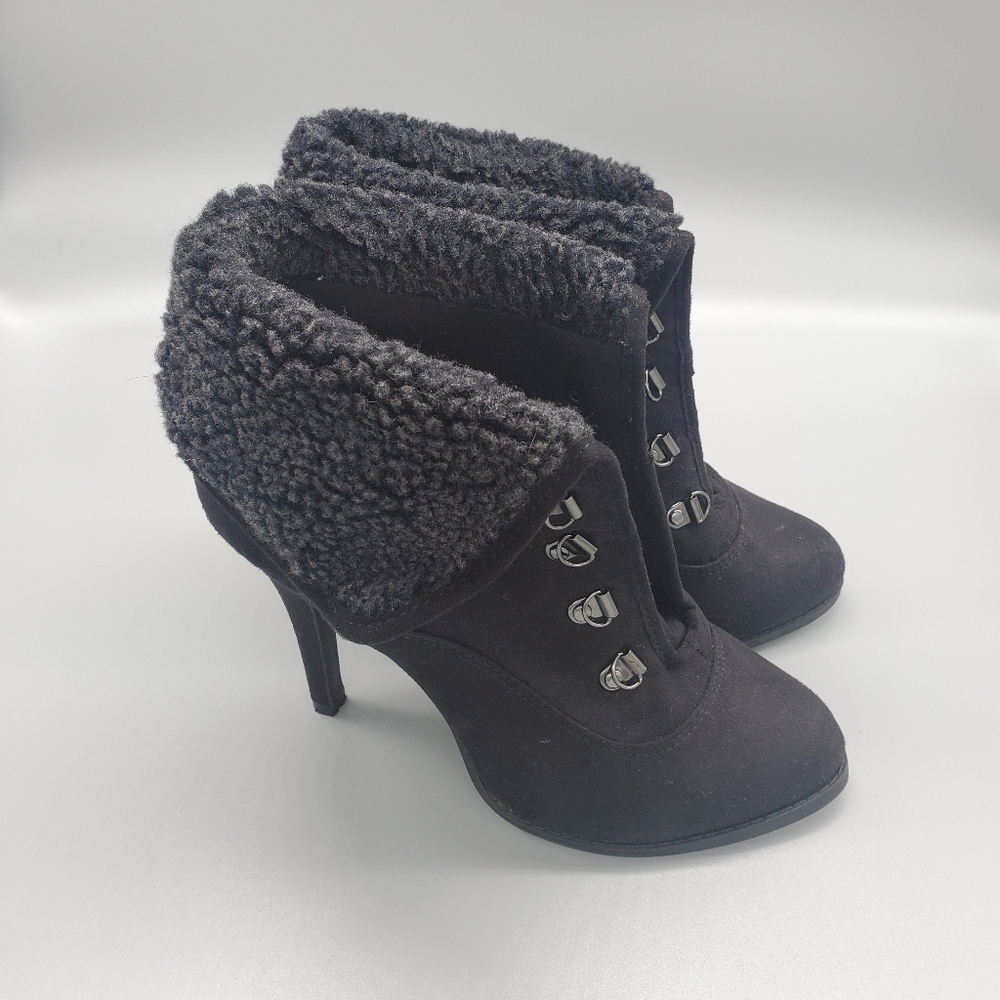 KARDASHIAN SHERPA AND SUEDE BOOTIE